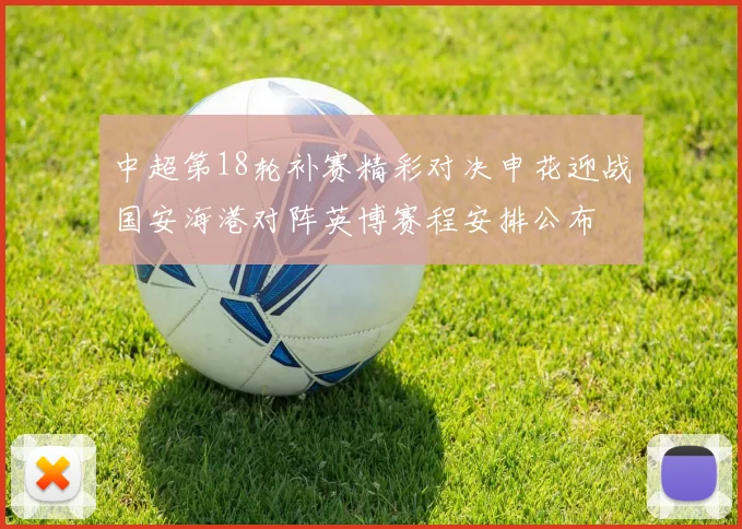 中超第18轮补赛精彩对决申花迎战国安海港对阵英博赛程安排公布
